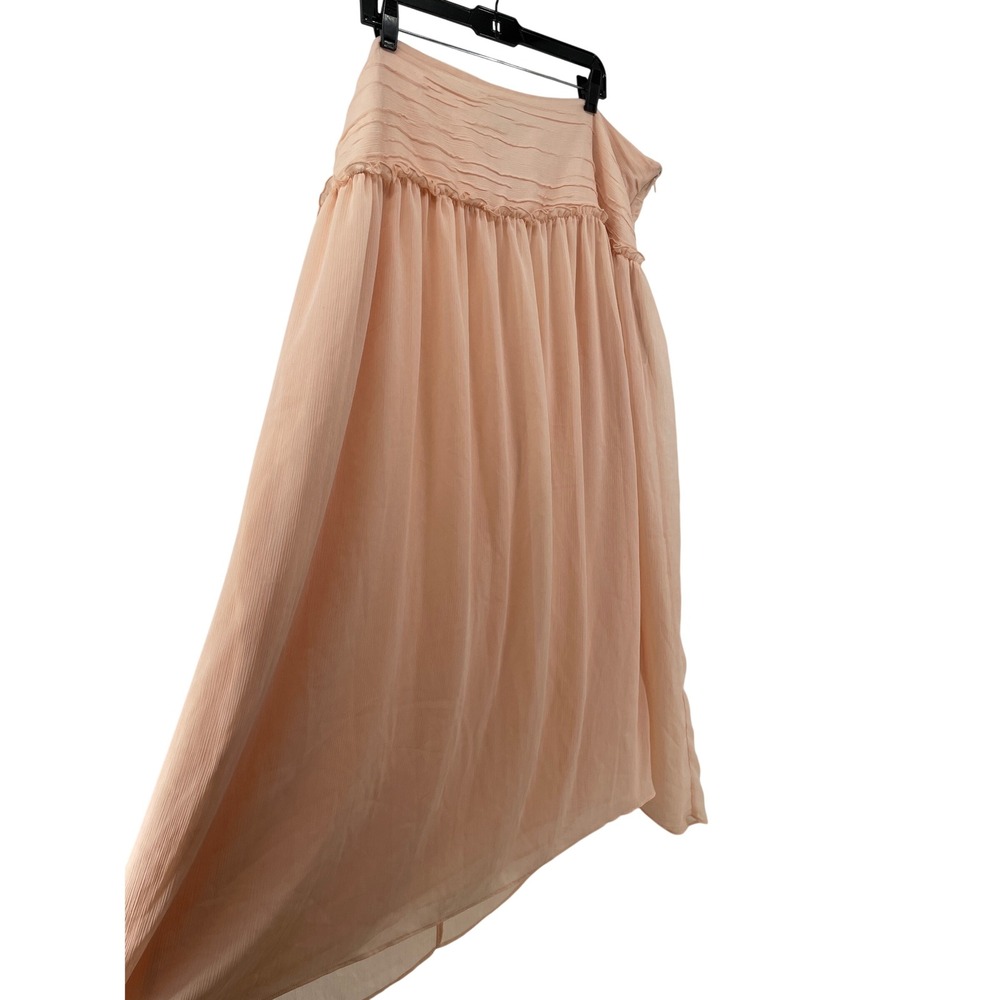 Chiffon Maxi Skirt Womens 22 Peach Romantic Ethereal Wedding Guest Soft Girl NWT